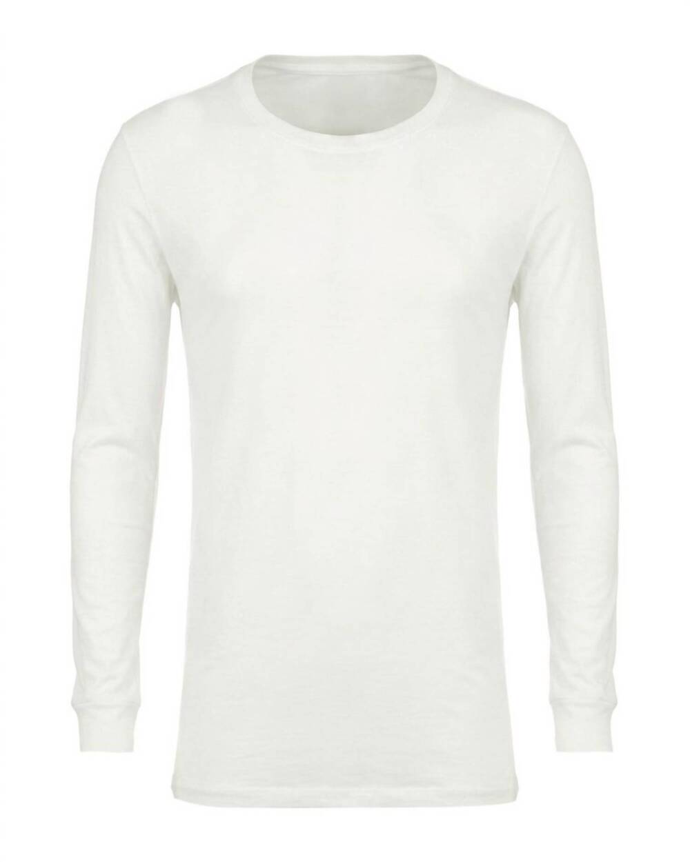 NEW RICK OWENS men's basic long sleeve t-shirt in milk